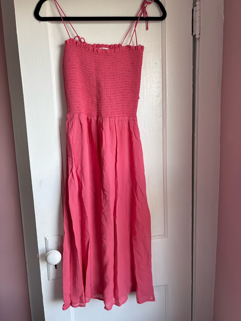 Reformation Rudy Midi Dress in Snapdragon Pink Small